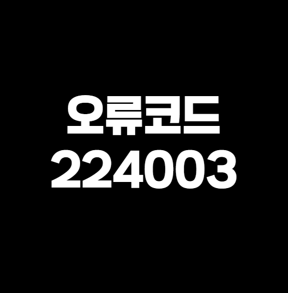 오류코드 224003
