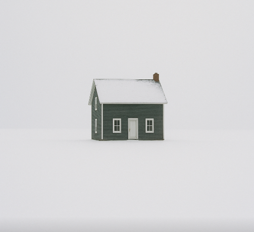 하얀 눈밭 위의 집