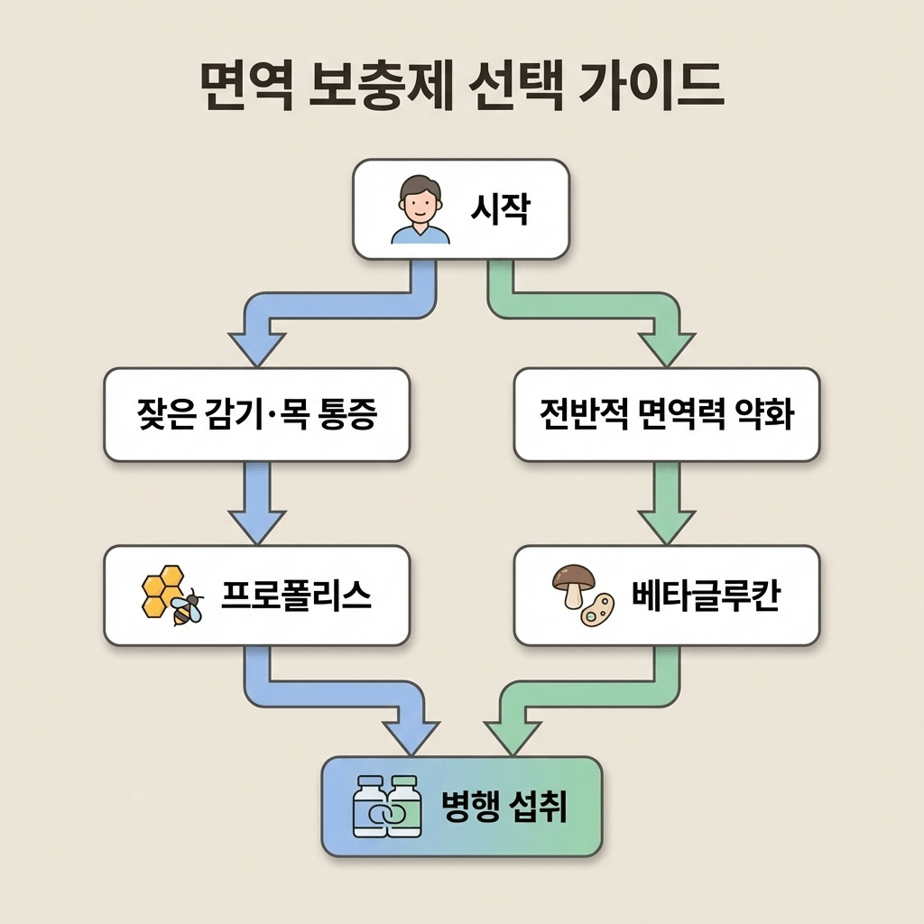 면역 영양제 상황별 선택 가이드 플로우차트