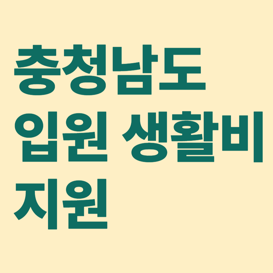 충청남도 입원 생활비 지원