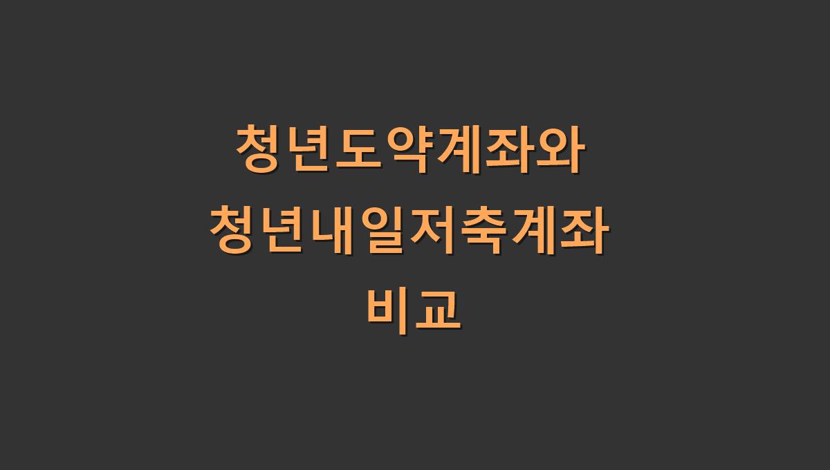 청년도약계좌와 청년내일저축계좌 비교