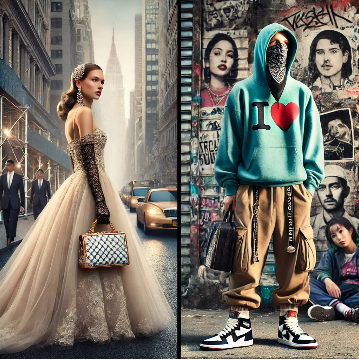 하이패션 vs 스트리트 브랜드 관련 사진 (개성, 스타일, 브랜드력)