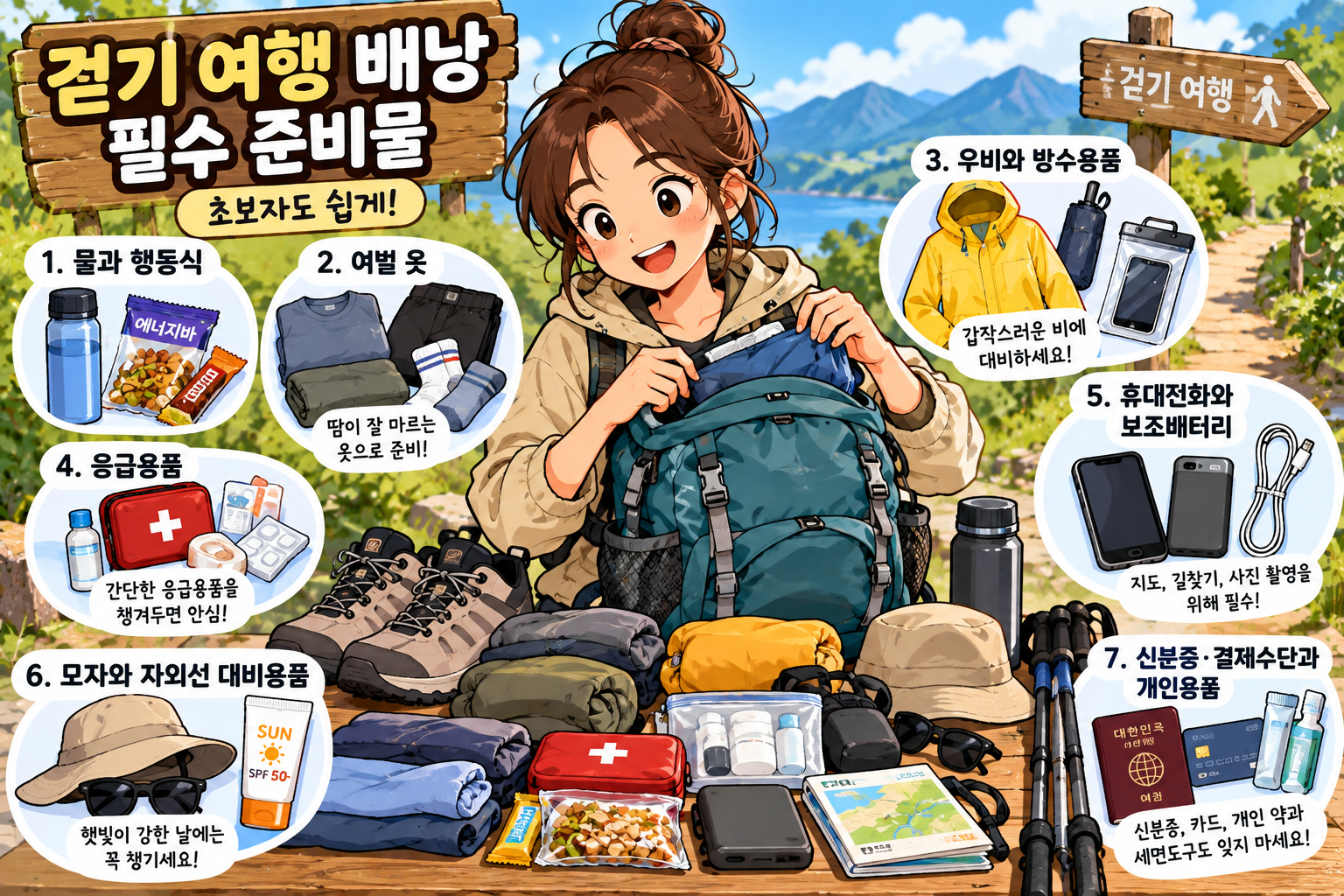 알기 쉬운 걷기 여행 배낭 체크리스트