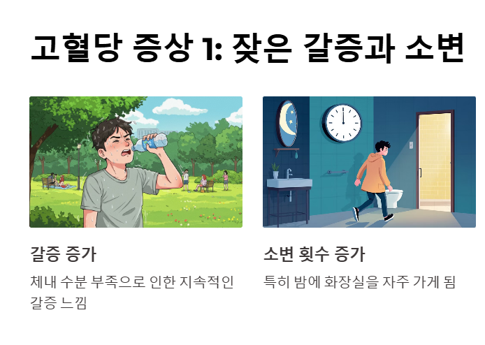 고혈당 증상&amp;#44; 잦은 갈증과 소변