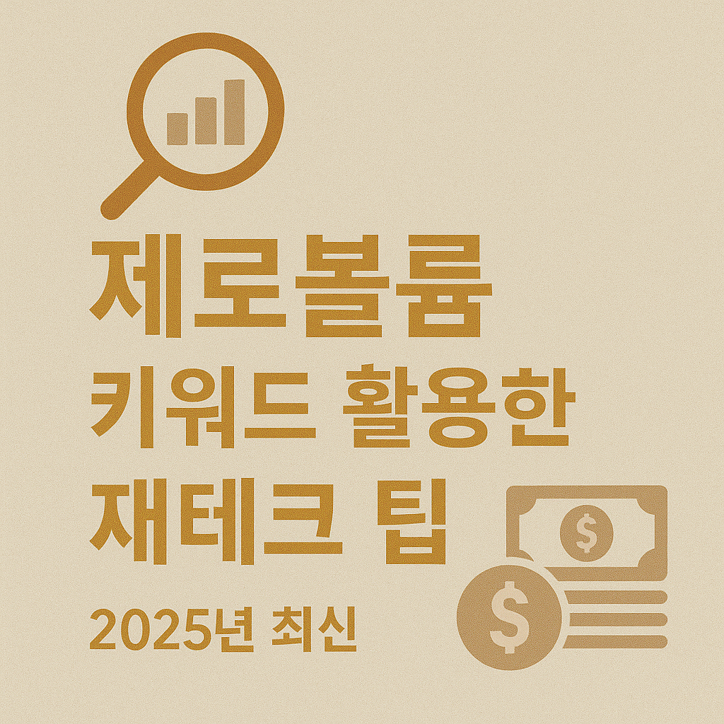 제로볼륨(low-volume) 키워드 활용한 재테크 팁 – 직접 찾아낸 틈새 키워드 활용법 공유