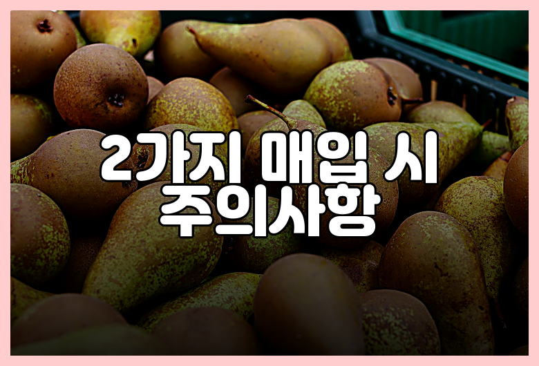 2가지 매입 시 주의사항