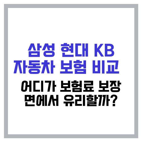 삼성·현대·KB 자동차 보험 비교 🏆 어디가 보험료·보장 면에서 유리할까