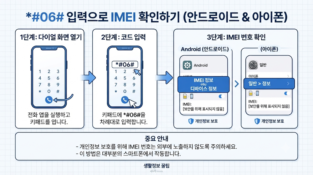 스마트폰 IMEI 번호 확인 방법과 선택약정 조회 과정