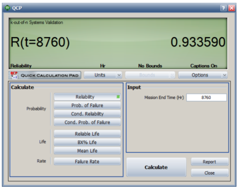 ReliaSoft, BlockSim, QCP 계산, 팜테크
