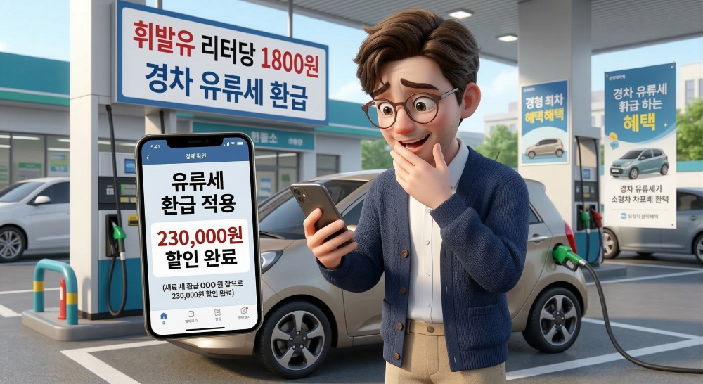 유료세 환급받는 모습을 재현한 캐릭터 이미지