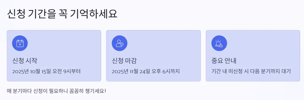 청년기본소득 신청 기간