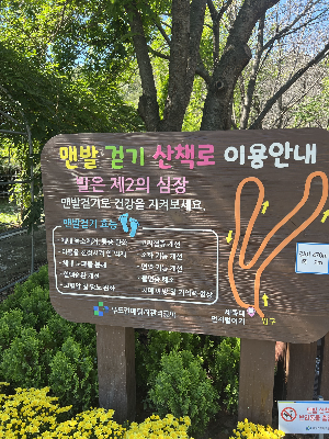맨발걷기산책로 이용안내판