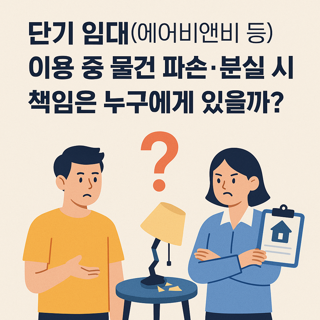 에어비앤비 등 단기 임대 이용 중 물건 파손·분실 시 책임은 누구에게 있을까?