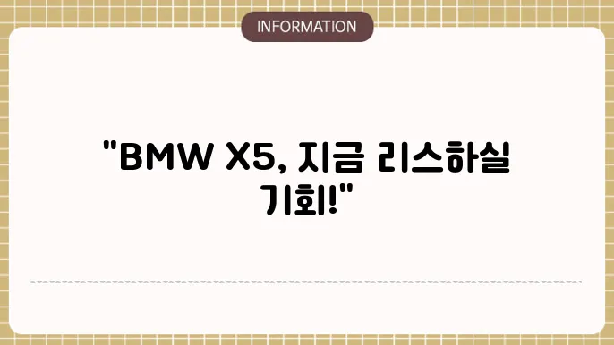 bmw x5 리스 가격