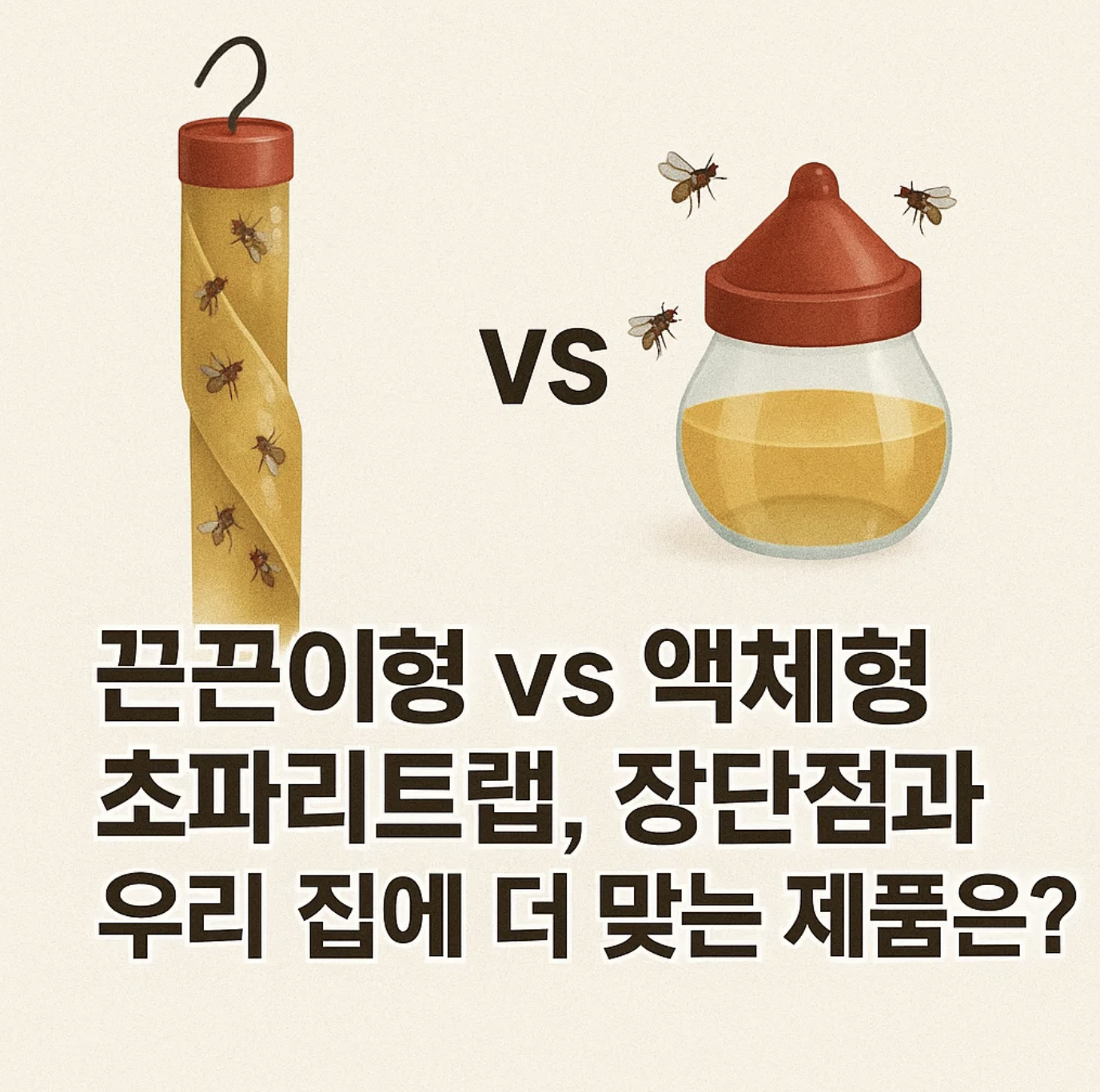 끈끈이형 vs 액체형 초파리트랩, 장단점과 우리 집에 더 맞는 제품은?