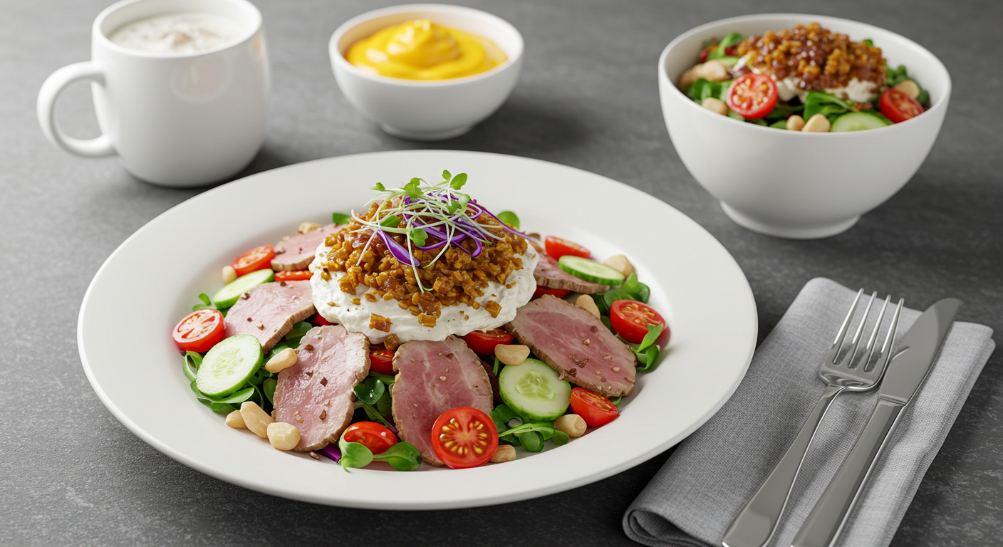 단백질 샐러드 플레이팅 – 아침을 여는 건강한 브런치 한 끼