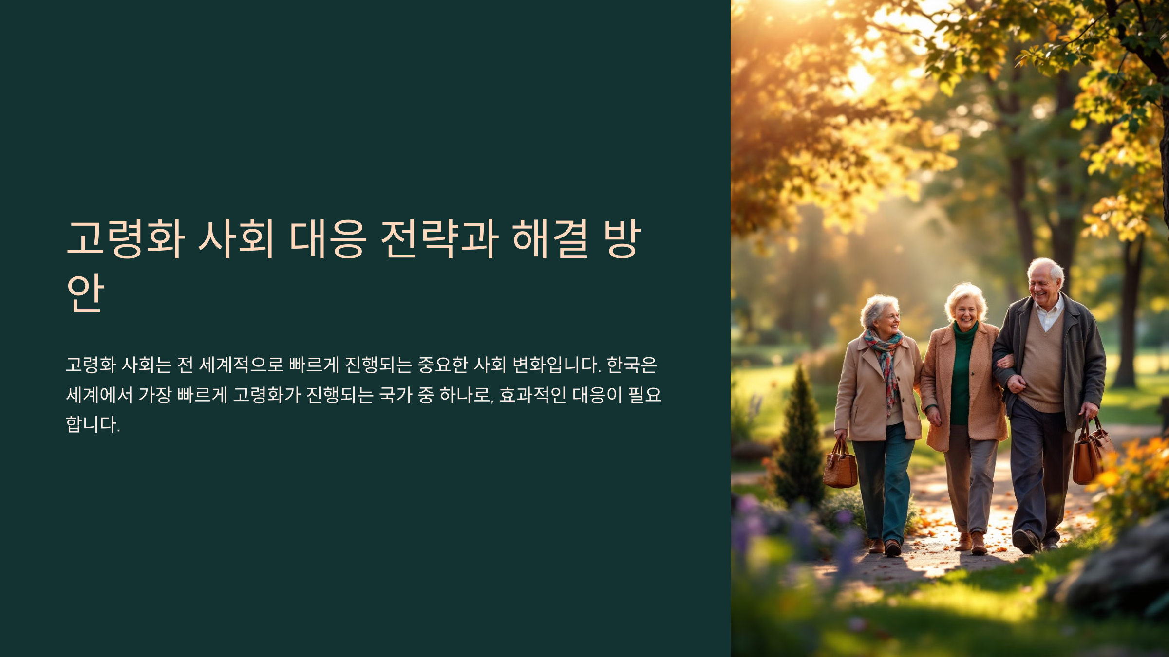 고령화 사회 대응 전략과 해결 방안